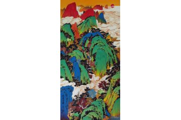 湖南美协会员许吉尔新品力作山水画作品《鸿运当头》