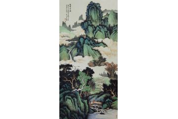 湖南美协会员许吉尔新品力作山水画作品《峻峰云海》