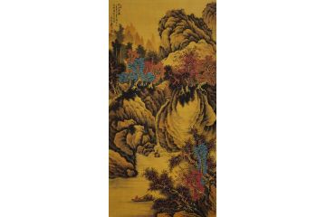 湖南美协会员许吉尔新品力作山水画作品《秋山泉韵》