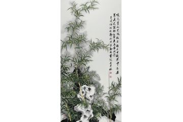 石荣禄新品写意花鸟画竹子图《竹石图》