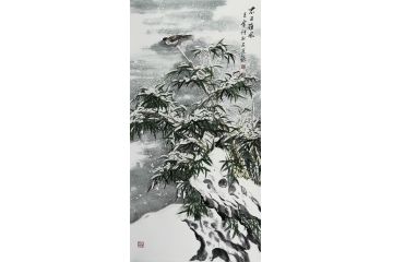 石荣禄新品写意花鸟画竹子图《君子雅风》