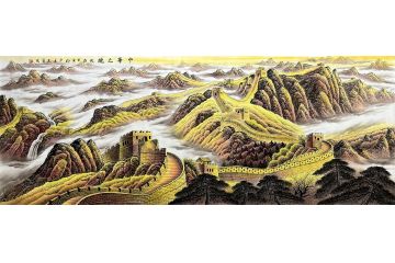 中美协会员王宁新品长城国画《中华之魂》