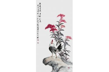 国礼特供书画艺术家石荣禄新品花鸟画《鸿运当头》