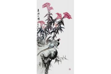 国礼特供书画艺术家石荣禄新品花鸟画《惠风和畅》