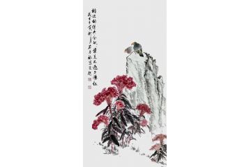 国礼特供书画艺术家石荣禄新品花鸟画《相依相伴共金秋》