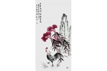 国礼特供书画艺术家石荣禄新品花鸟画《大吉大利》