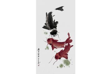 吉林美协会员曲展写意花鸟画《连年有余》