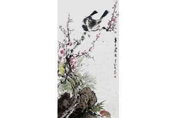 吉林美协会员曲展写意花鸟画《喜上眉梢》