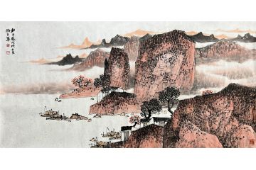 中美协会员张树立新品山水画《秋之晨》