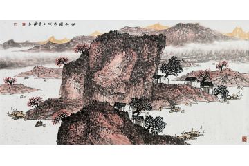 中美协会员张树立新品山水画《秋山图》