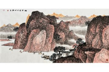 中美协会员张树立新品山水画《幽谷图》