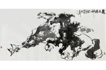 骏马图 陈云鹏动物画骏马图《龙马精神》
