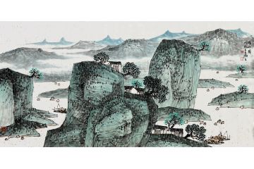中美协会员张树立新品山水画《晴雨图》