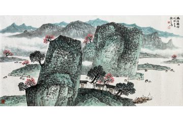 中美协会员张树立新品山水画《漓江晴雨》
