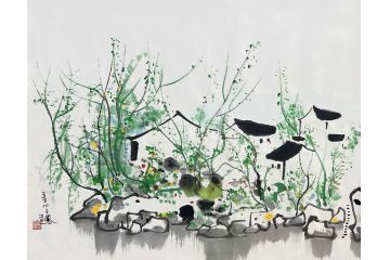 画家张金凤新品山水画《穷款》