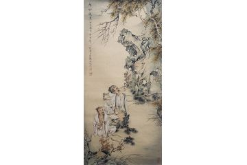 胡生旺精品仿古山水画《举杯邀月》