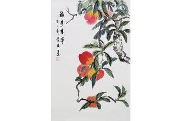 常为新品写意花鸟画《福寿康宁》