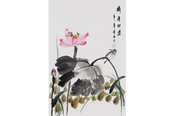 常为新品写意花鸟画《荷香四溢》