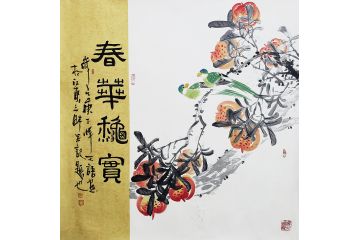 画家天语新品写意花鸟画《春华秋实》