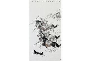 中美协会员刘宝玉新品字画《契丹冬猎图》