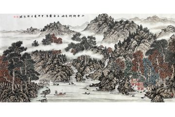 何新起写意山水画作品《山中何所有》