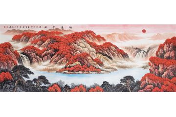 李林宏精品力作吉祥山水图《鸿运当头》