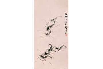 一级美术师徐世忠新品水墨画《虾趣》