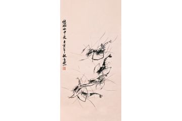 一级美术师徐世忠新品水墨画《悠游水中》