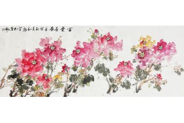 中书协会员吴和新新品写意花鸟画《富贵长春》