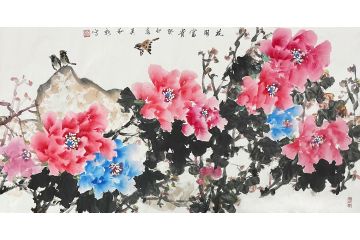 中书协会员吴和新新品写意花鸟画《花开富贵》