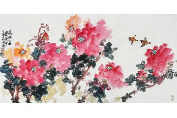 中书协会员吴和新新品写意花鸟画《花开富贵》