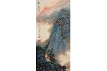 当代著名书画家叶大隐新品山水画《松谷仙居》