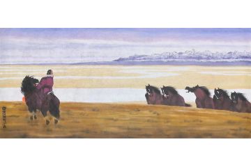 中美协会员曹小钦人物画《白河悠悠》