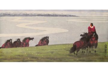 中美协会员曹小钦人物画《白河远去》