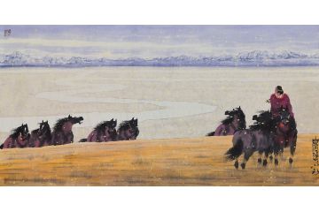 中美协会员曹小钦人物画《白河悠悠》