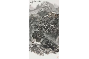 中美协会员黄格胜新品山水画《水贵如油绿青山》