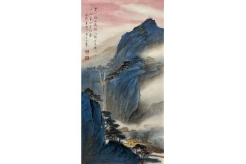 当代著名书画家叶大隐新品山水画《云从钟山起》