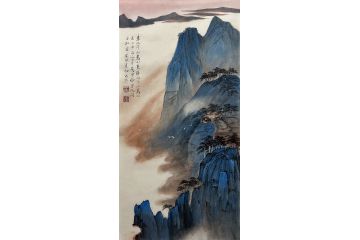 当代著名书画家叶大隐新品山水画《送李山人归山》