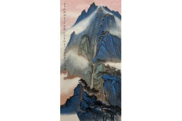 当代著名书画家叶大隐新品山水画《云日相晖映,空水共澄鲜》