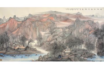 中美协会员黄天胜新品山水画《万壑有声》