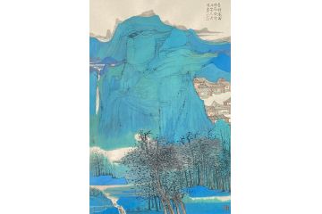 中美协会员黄天胜新品山水画《吉祥家园》