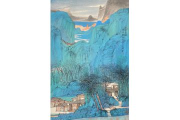 中美协会员黄天胜新品山水画《吉祥家园》