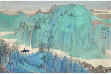 中美协会员黄天胜新品山水画《青云出岫》