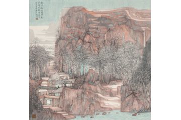 中美协会员黄天胜新品山水画《极浦遥看两岸花》