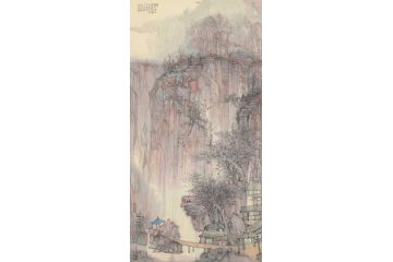 中美协会员黄天胜新品山水画《家山似画屏》