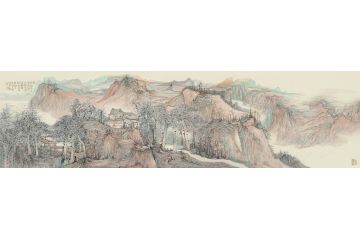 中美协会员黄天胜新品山水画《云把青山深》