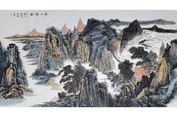 江苏美协会员王世银新品山水画《溪山晴韵》