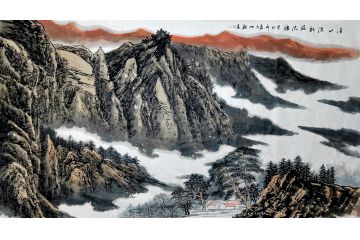 江苏美协会员王世银新品山水画《溪山深秋》