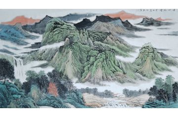 江苏美协会员王世银新品山水画《溪山风云》
