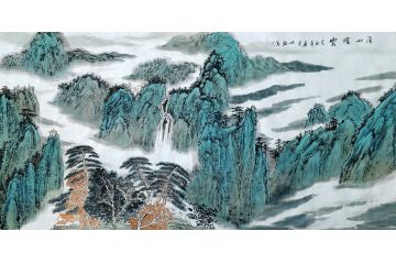 江苏美协会员王世银新品山水画《溪山烟云》